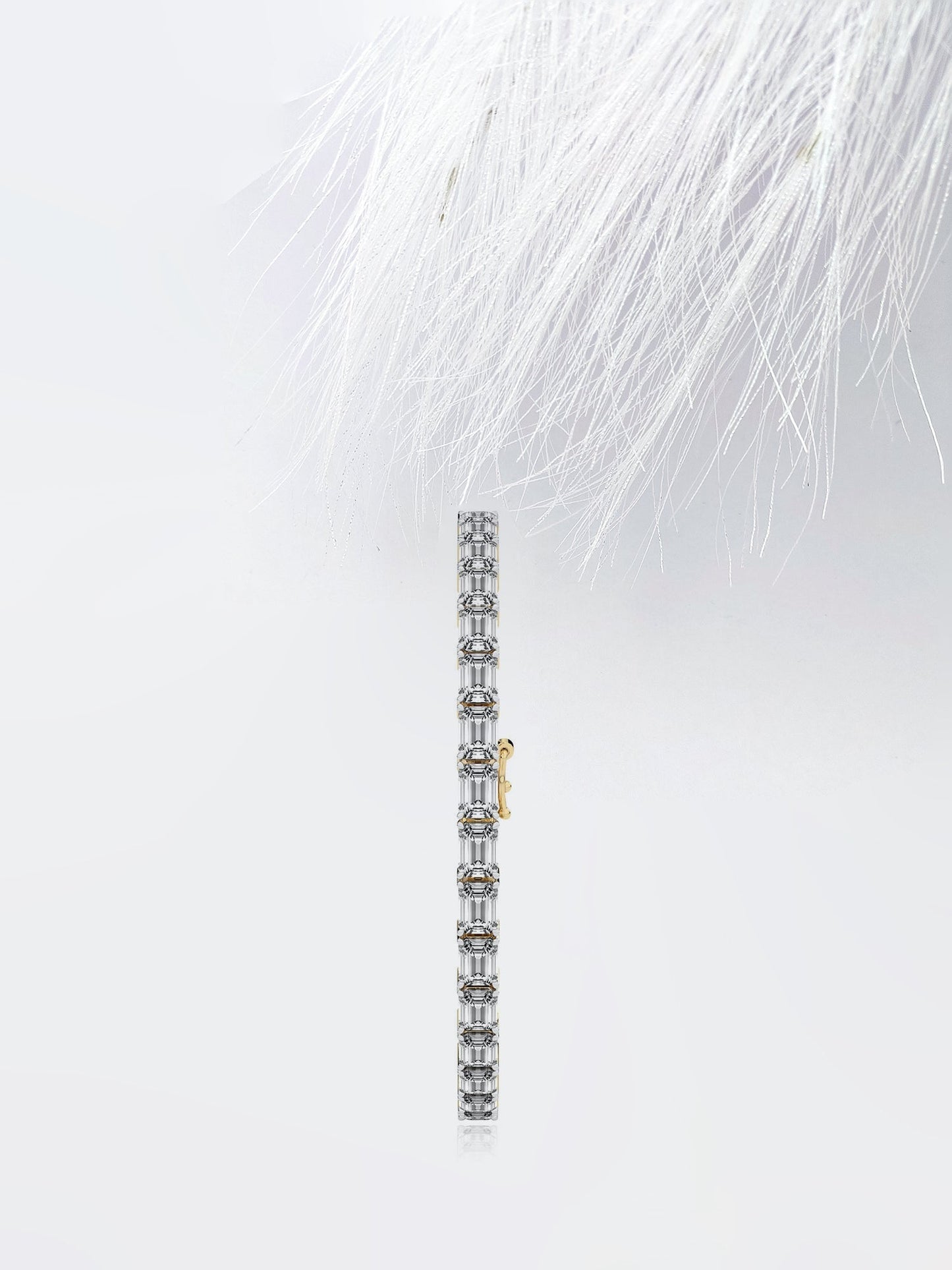 emerald cut moissanite diamond tennis bracelet 14k solid white gold