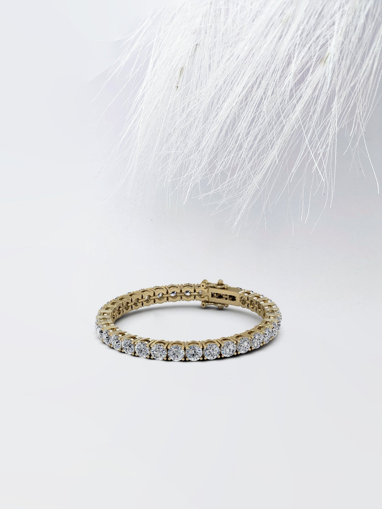 round cut moissanite diamond tennis bracelet in white gold