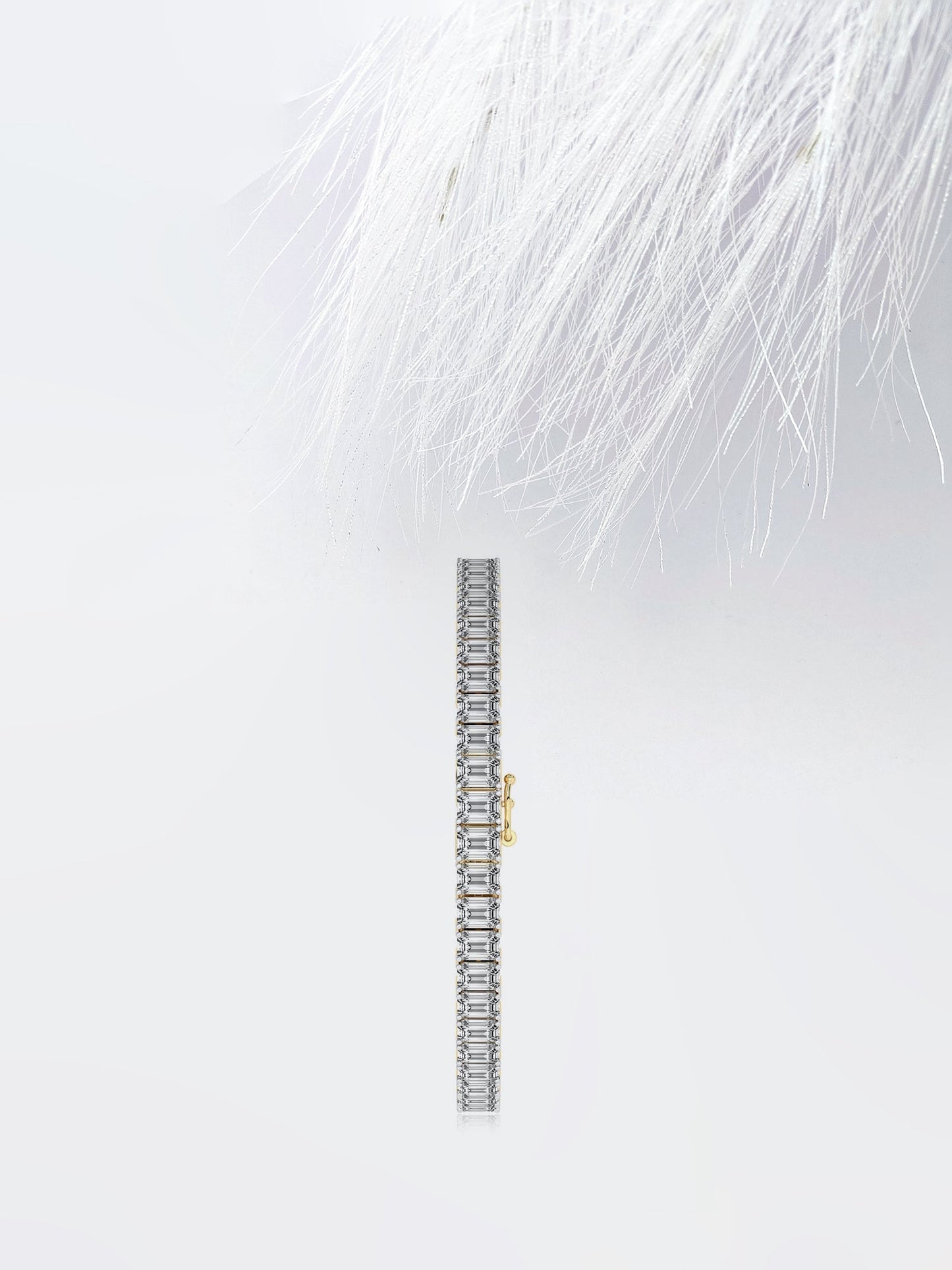 emerald cut moissanite diamond tennis bracelet 14k white gold