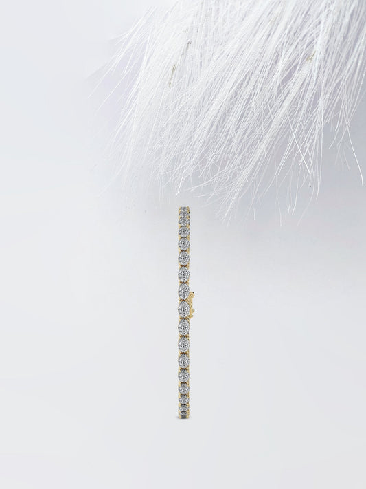 18k Gold Oval Cut Moissanite Diamond Tennis Bracelet for women