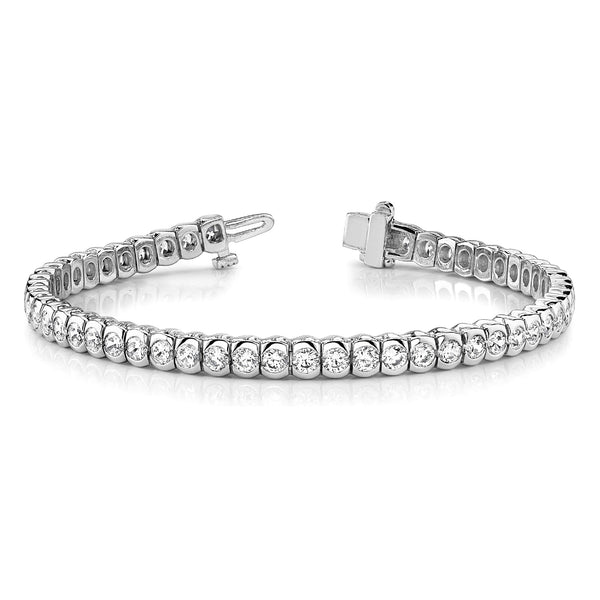 6.00 ctw Round Diamond Bezel Set Tennis Bracelet for Women