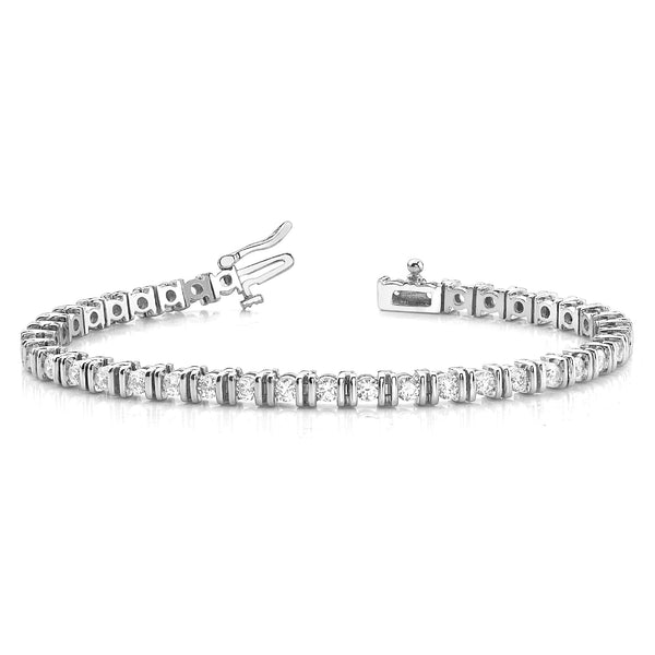 3.00 ctw Round Diamond Bar Set Tennis Bracelet for Women
