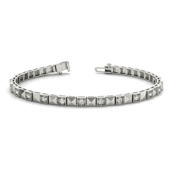 Vintage 0.50 ctw Round Diamond Tennis Bracelet Milgrain Prong Set for Women