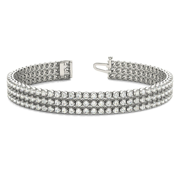 3.75 ctw Round Diamond Three Row Tennis Bracelet for Women