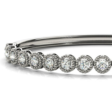 halo 1.75 ctw diamond bangle bracelet for women