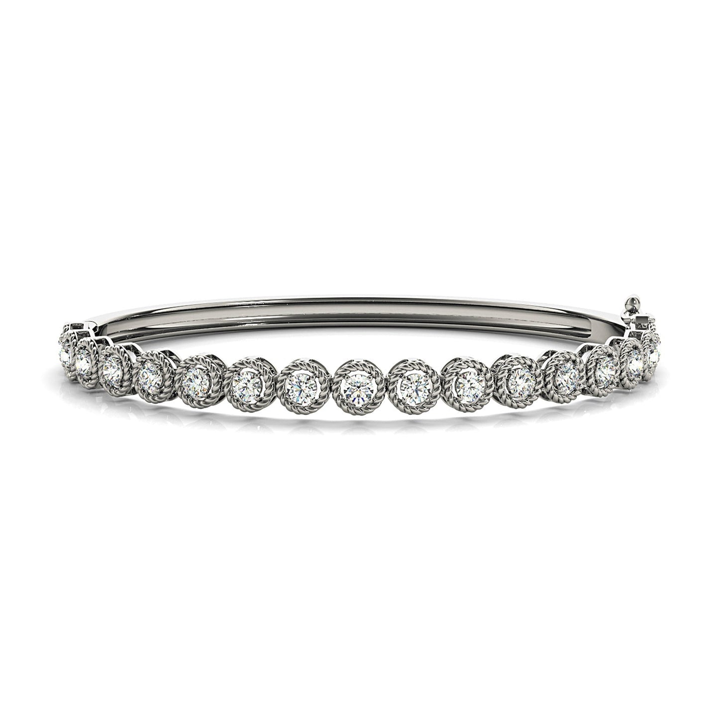 halo 1.75 ctw diamond bangle bracelet for women