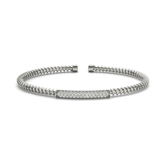 Screw Design 0.50 ctw Round Bangle Bracelet Women