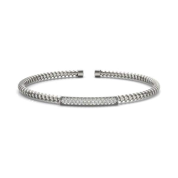 Screw Design 0.50 ctw Round Bangle Bracelet Women