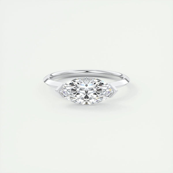 2 CT Marquise Half Bezel CVD F/VS1 Diamond Engagement Ring