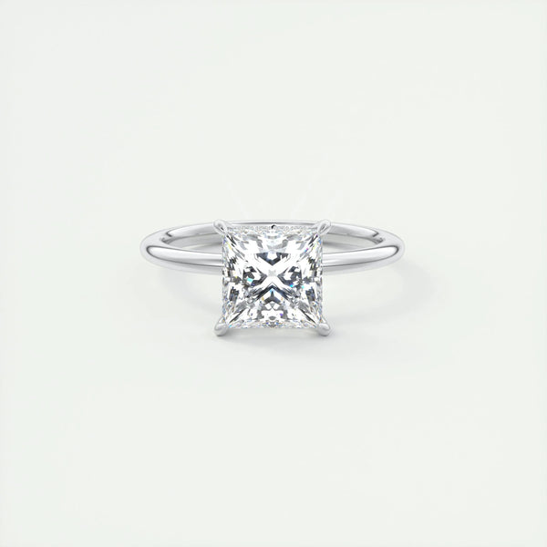 2 CT Princess Hidden Halo CVD F/VS1 Diamond Engagement Ring