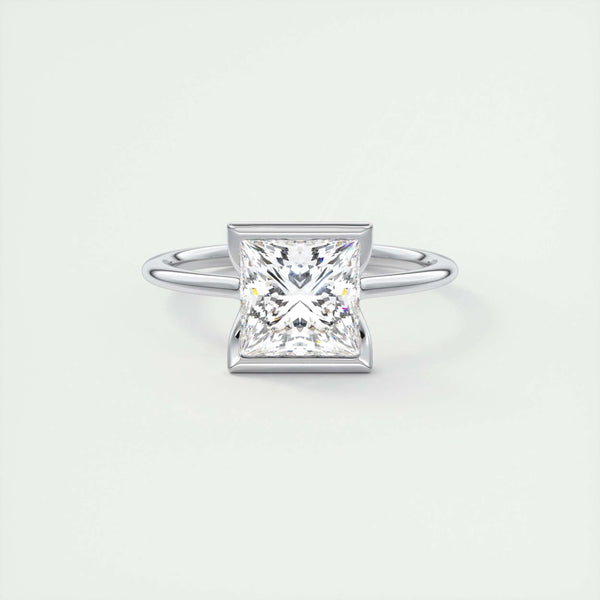 2 CT Princess Solitaire CVD F/VS1 Diamond Engagement Ring