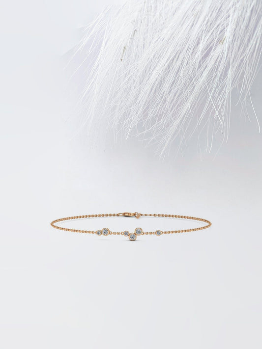 Bezel Set Round Cut Moissanite Diamond Bracelet for Women