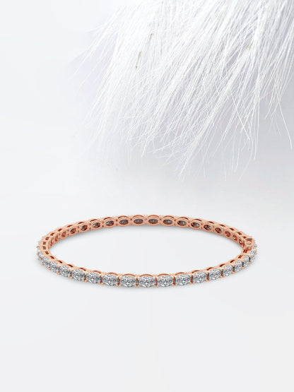 18k Gold Oval Cut Moissanite Diamond Tennis Bracelet for women