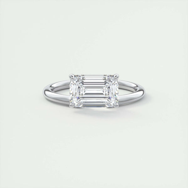 2 CT Emerald Solitaire CVD F/VS1 Diamond Engagement Ring