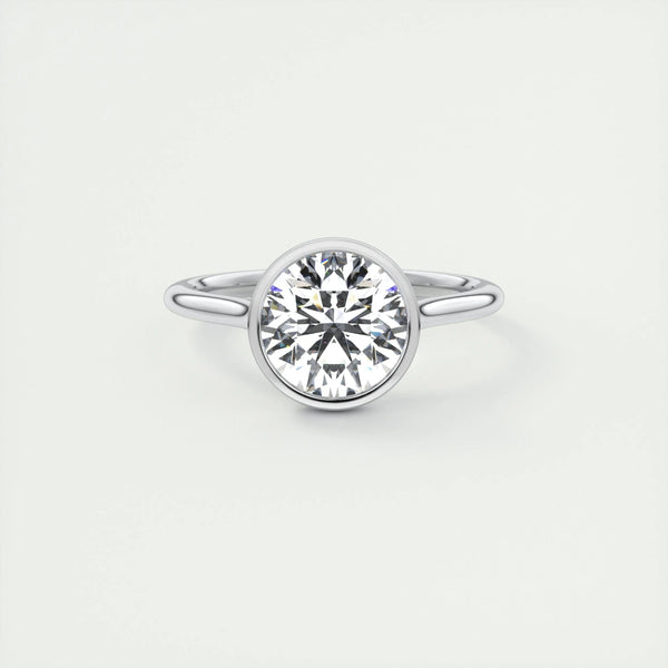 2 CT Round Bezel CVD F/VS1 Diamond Engagement Ring