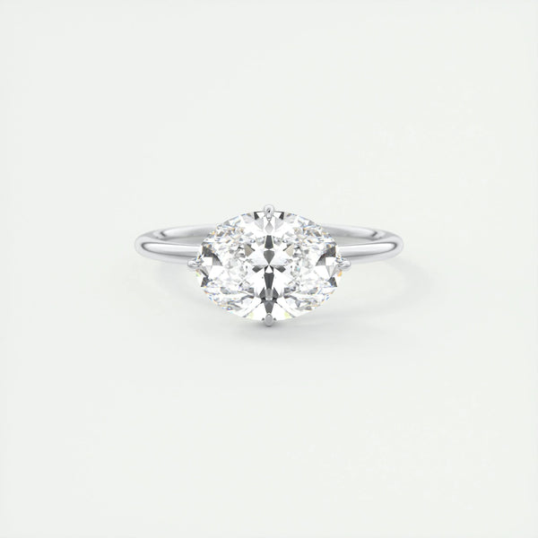 2 CT Oval Hidden Halo CVD F/VS1 Diamond Engagement Ring