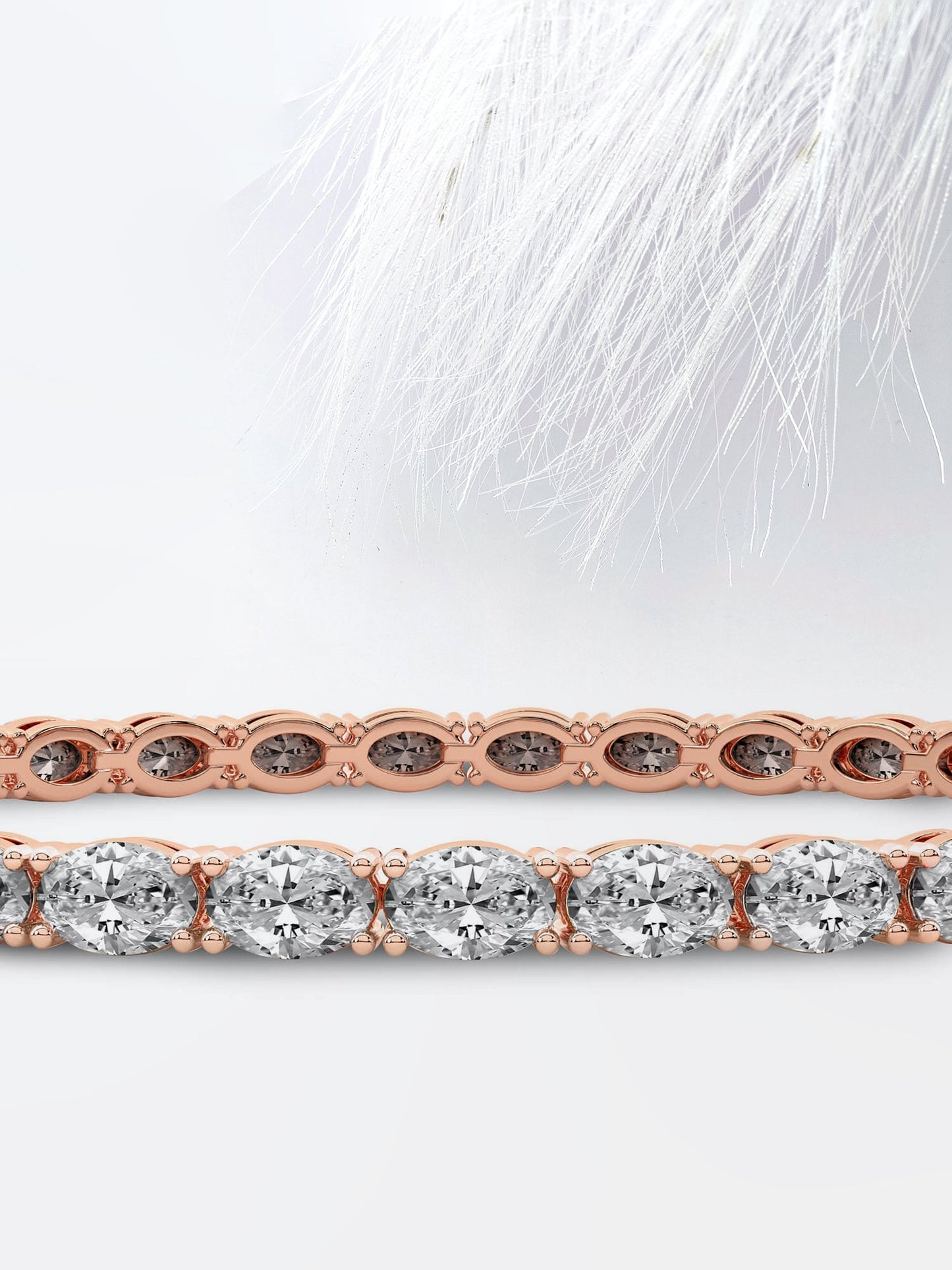 18k gold oval cut moissanite diamond tennis bracelet for women