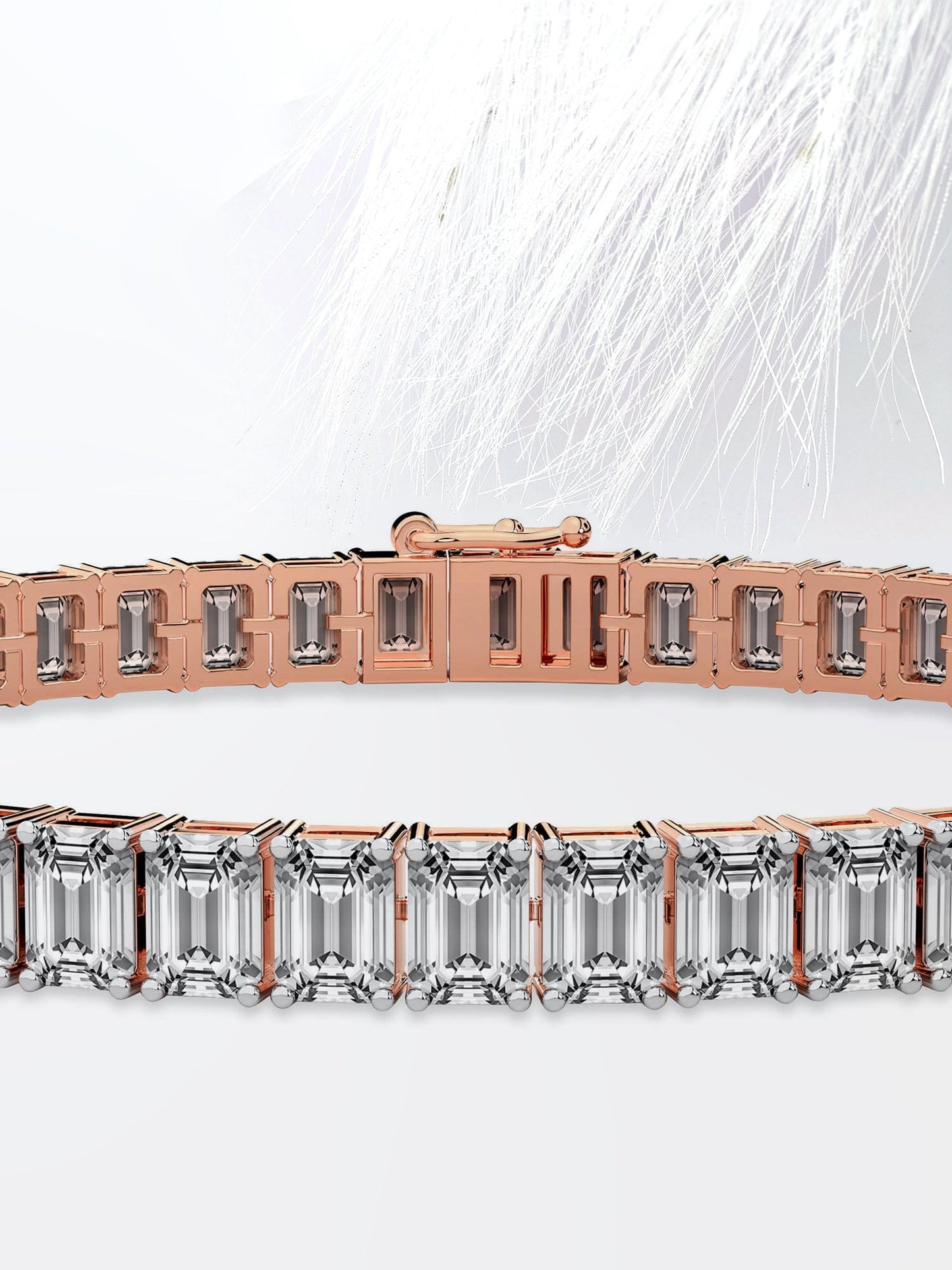 emerald cut moissanite diamond tennis bracelet 14k white gold