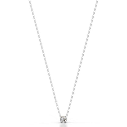 Britney 0.3 CT Round Solitaire  Lab Grown Diamond Pendant - 14K White Gold (RTS)