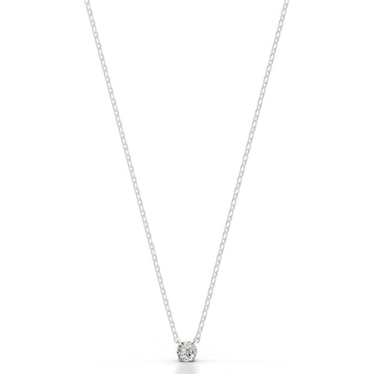 Britney 0.3 CT Round Solitaire  Lab Grown Diamond Pendant - 14K White Gold (RTS)
