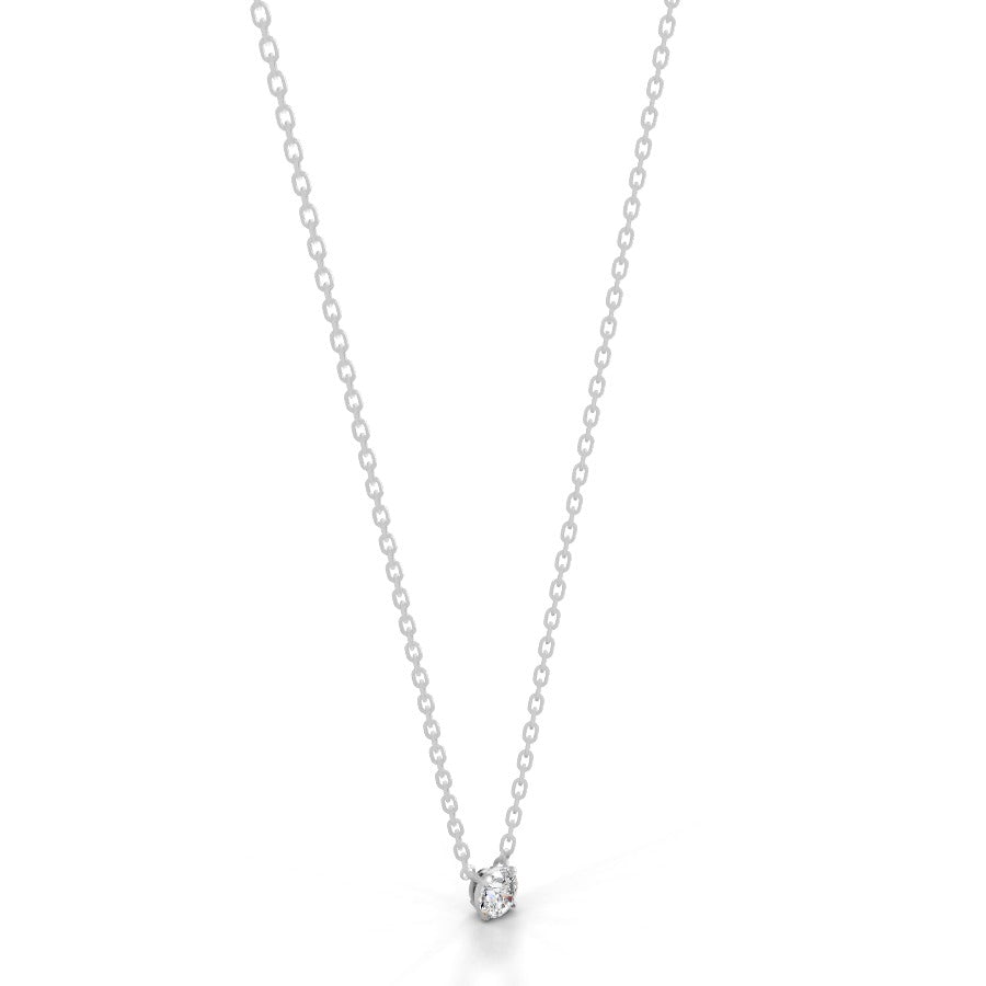 britney 0.3 ct round solitaire  lab grown diamond pendant - 14k white gold (rts)