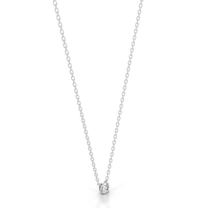 Britney 0.3 CT Round Solitaire  Lab Grown Diamond Pendant - 14K White Gold (RTS)