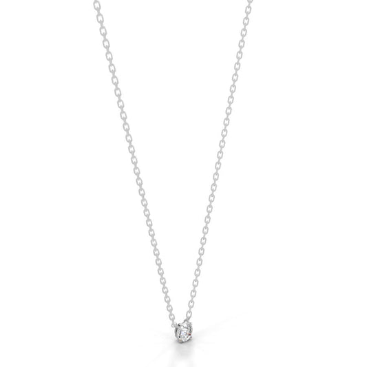 Britney 0.3 CT Round Solitaire  Lab Grown Diamond Pendant - 14K White Gold (RTS)