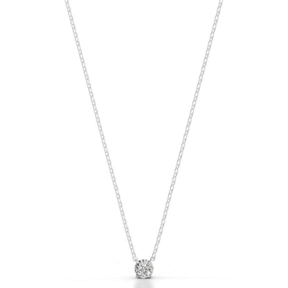 Britney 0.5 CT Round Solitaire  Lab Grown Diamond Pendant - 14K White Gold (RTS)