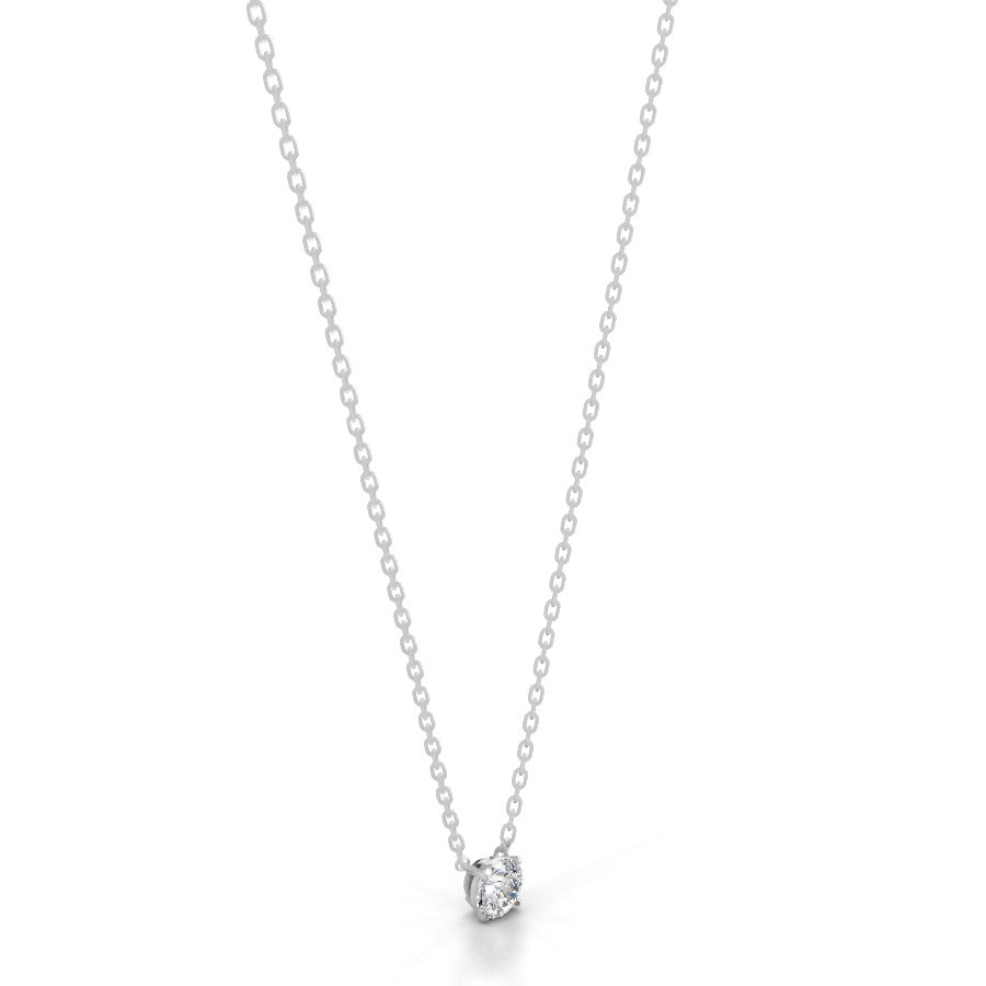 britney 0.5 ct round solitaire  lab grown diamond pendant - 14k white gold (rts)