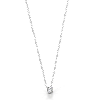 Britney 0.5 CT Round Solitaire  Lab Grown Diamond Pendant - 14K White Gold (RTS)