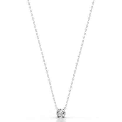 Britney 0.75 CT Round Solitaire  Lab Grown Diamond Pendant - 14K White Gold (RTS)
