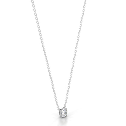 Britney 0.75 CT Round Solitaire  Lab Grown Diamond Pendant - 14K White Gold (RTS)