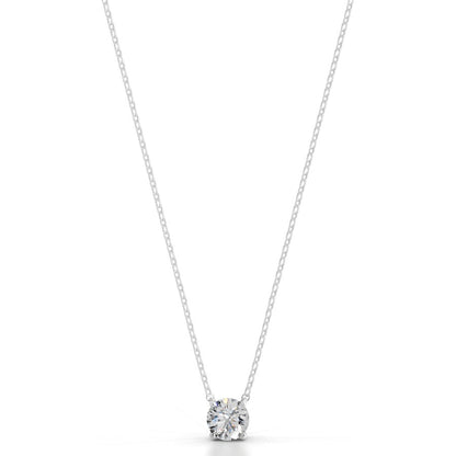 Britney 1.5 CT Round Solitaire  Lab Grown Diamond Pendant - 14K White Gold (RTS)