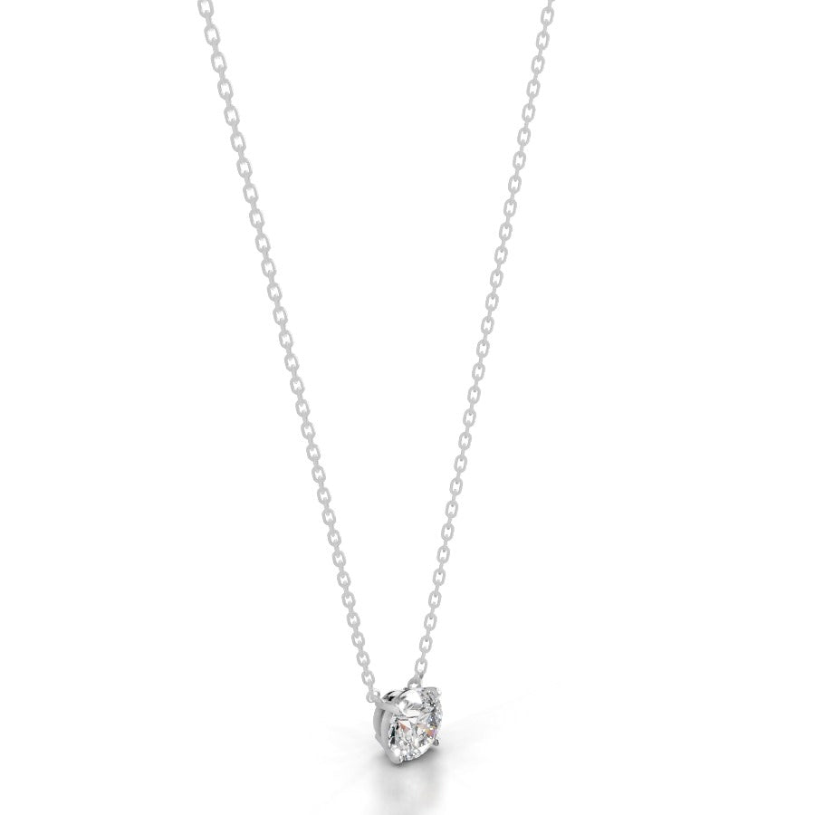britney 1.5 ct round solitaire  lab grown diamond pendant - 14k white gold (rts)