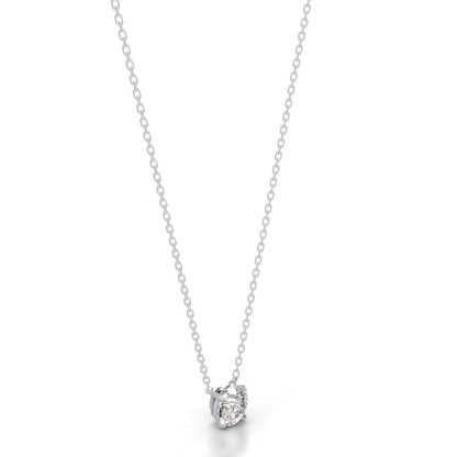 Britney 1.5 CT Round Solitaire  Lab Grown Diamond Pendant - 14K White Gold (RTS)