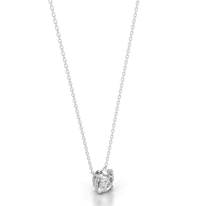 Britney 3 CT Round Solitaire  Lab Grown Diamond Pendant - 14K White Gold (RTS)