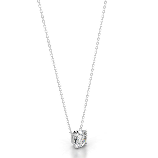 Britney 3 CT Round Solitaire  Lab Grown Diamond Pendant - 14K White Gold (RTS)