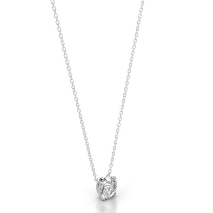 Britney 2.5 CT Round Solitaire  Lab Grown Diamond Pendant - 14K White Gold (RTS)