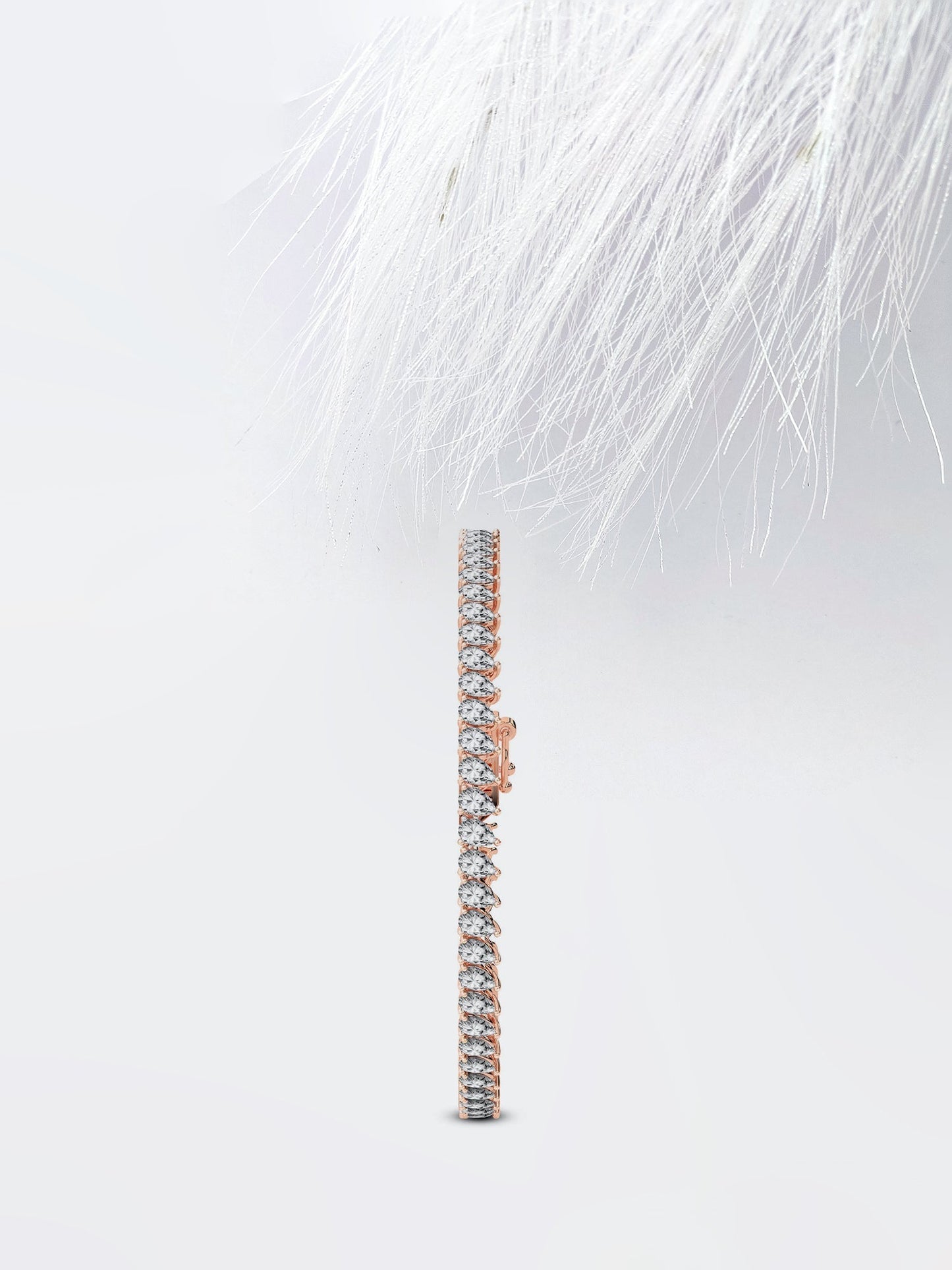 pear moissanite diamond tennis bracelet 14k solid rose gold