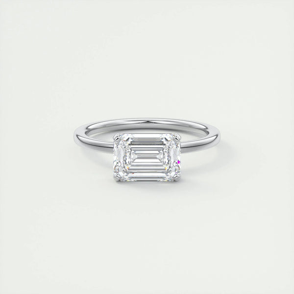 2 CT Emerald Solitaoire CVD F/VS1 Diamond Engagement Ring