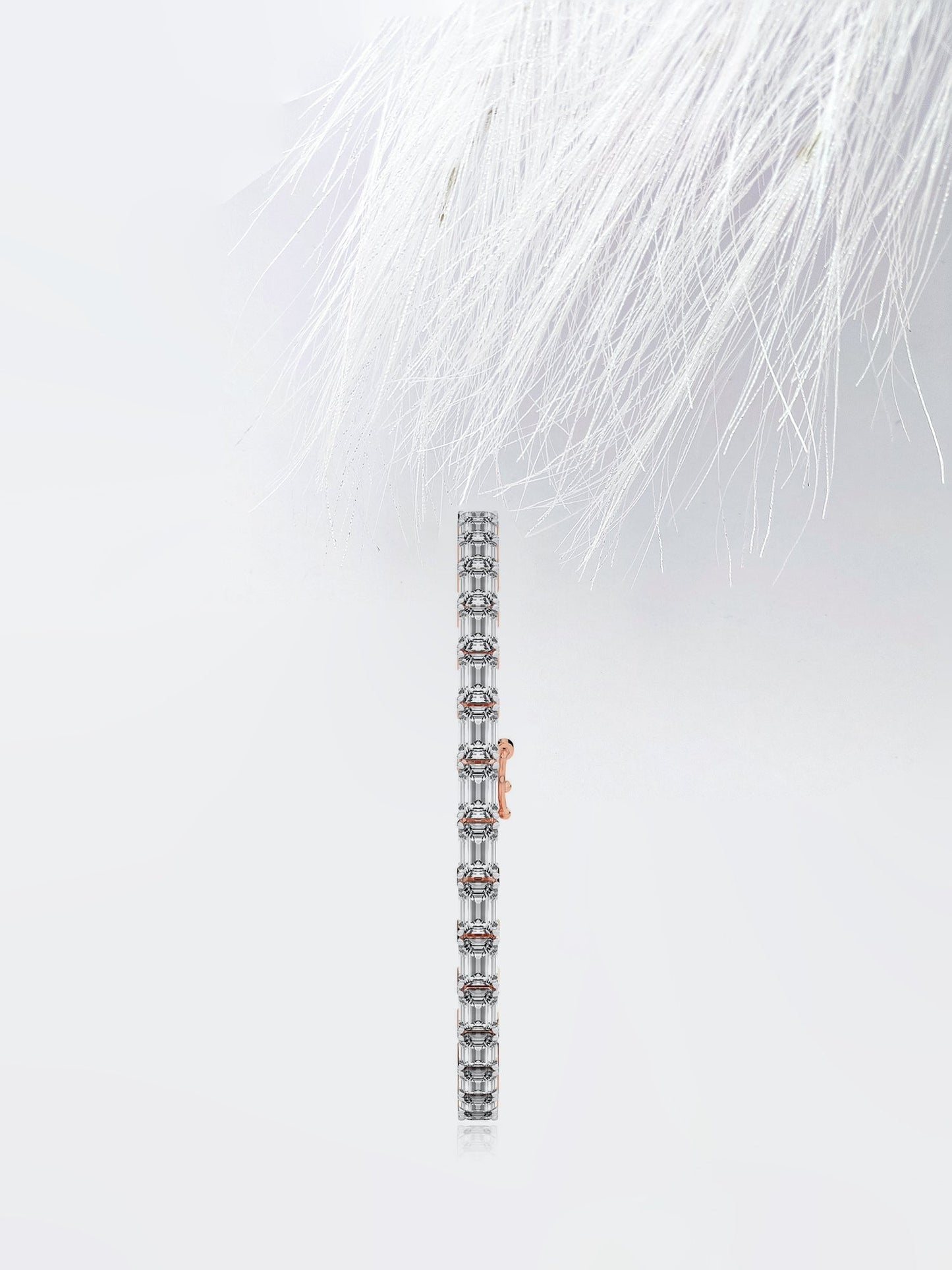 emerald cut moissanite diamond tennis bracelet 14k solid white gold