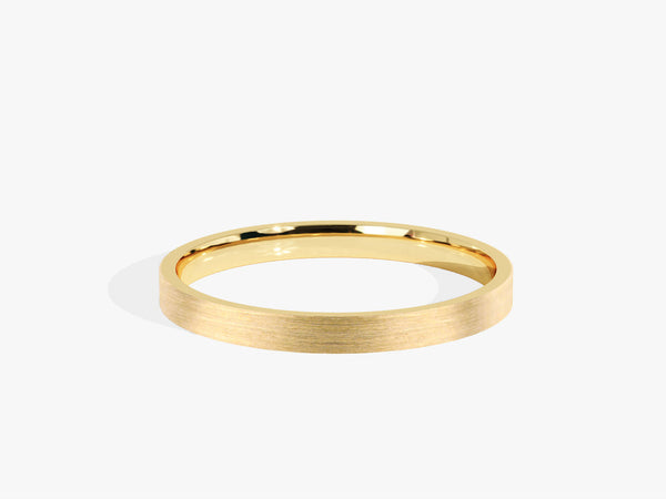 2.0mm Classic Flat Wedding Band - Matte Brushed