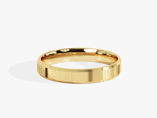 3.0mm Solid Gold Beveled Edge Wedding Band