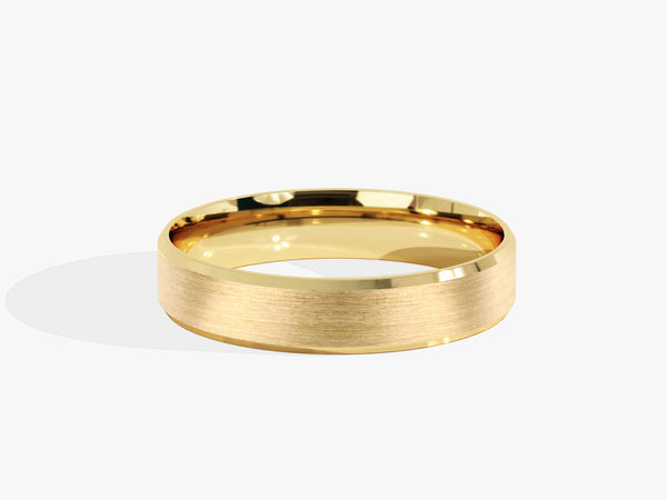 4.0mm Beveled Edge Wedding Band - Matte Brushed