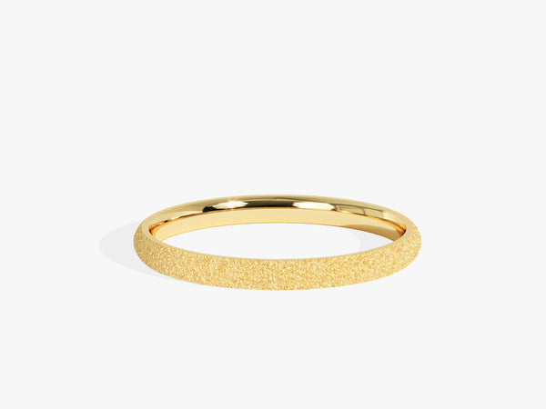 2.0mm Stardust Finish Classic Dome Wedding Band in Solid Gold