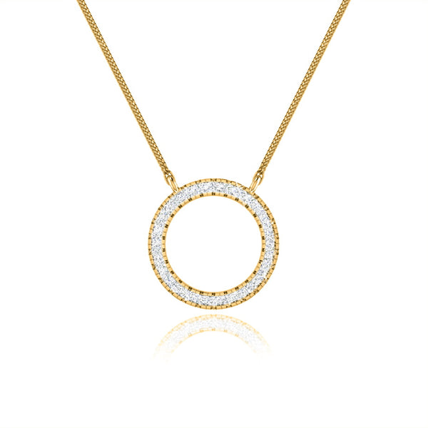0.23 TCW Round Moissanite Diamond Circle Pendant Necklace