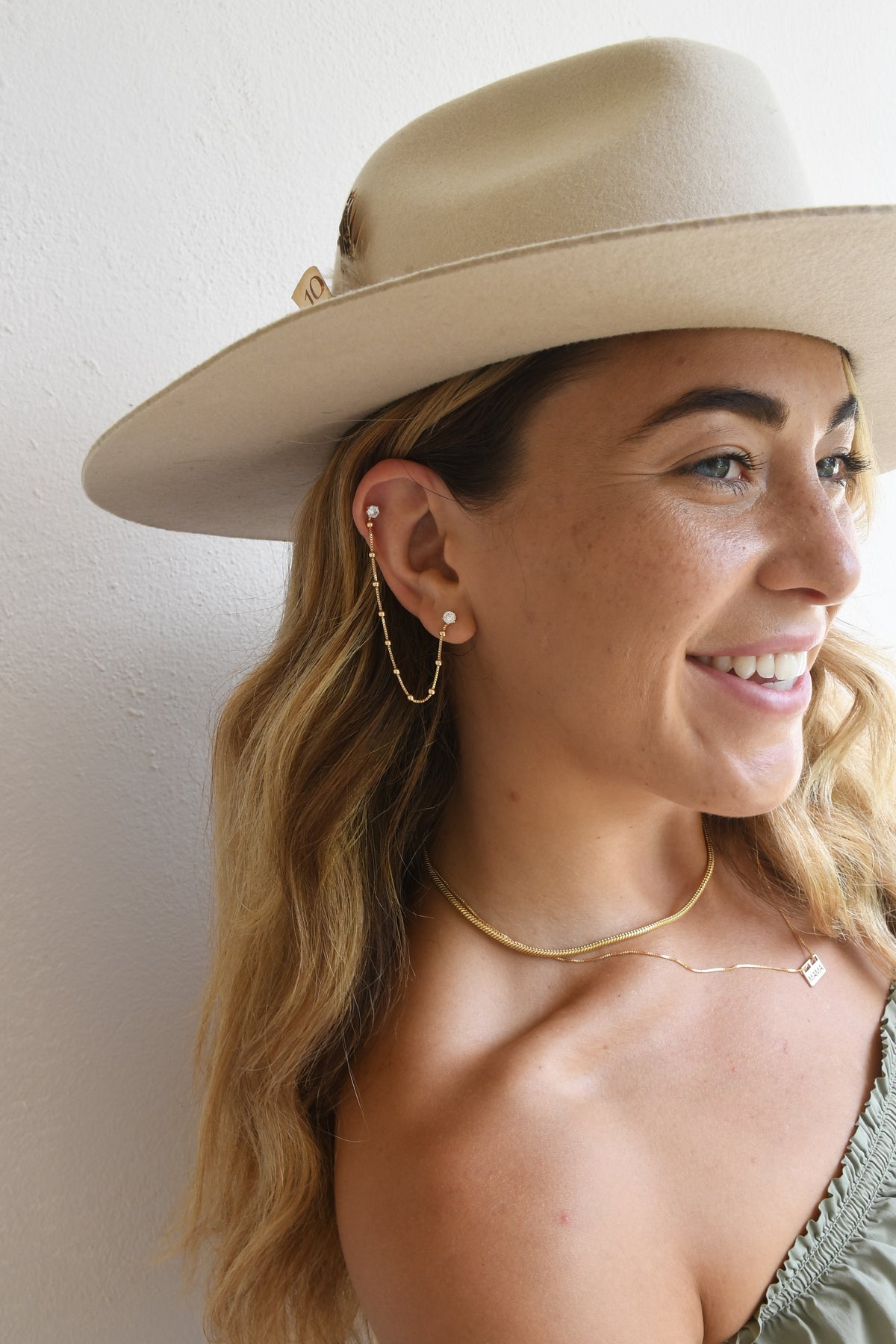 double helix chain earring for women