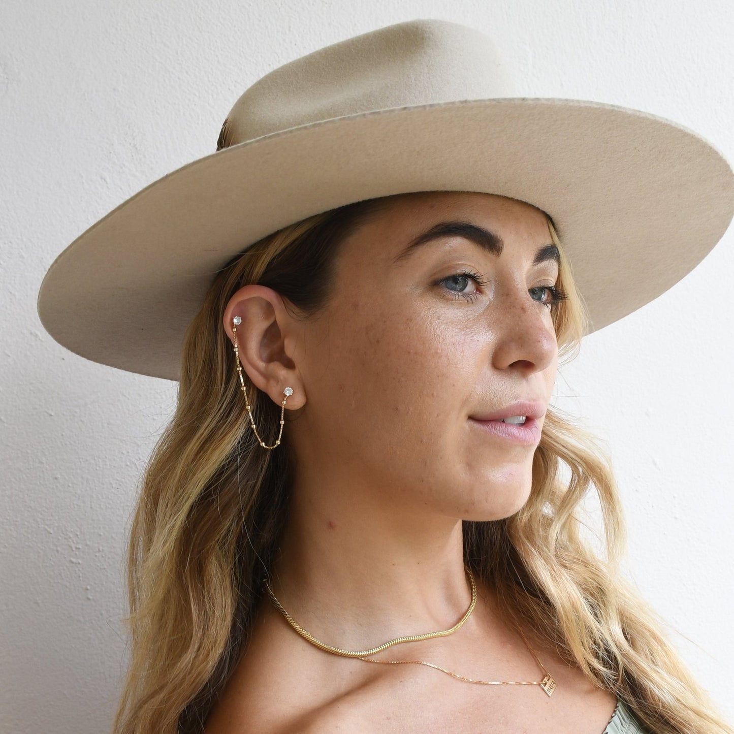 double helix chain earring for women