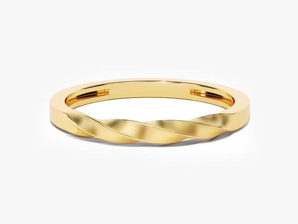 14k Solid Gold Twist Wedding Band For Women
