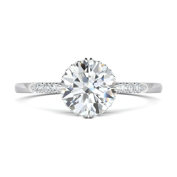0.7 CT Round Solitaire CVD F/VS1 Diamond Engagement Ring